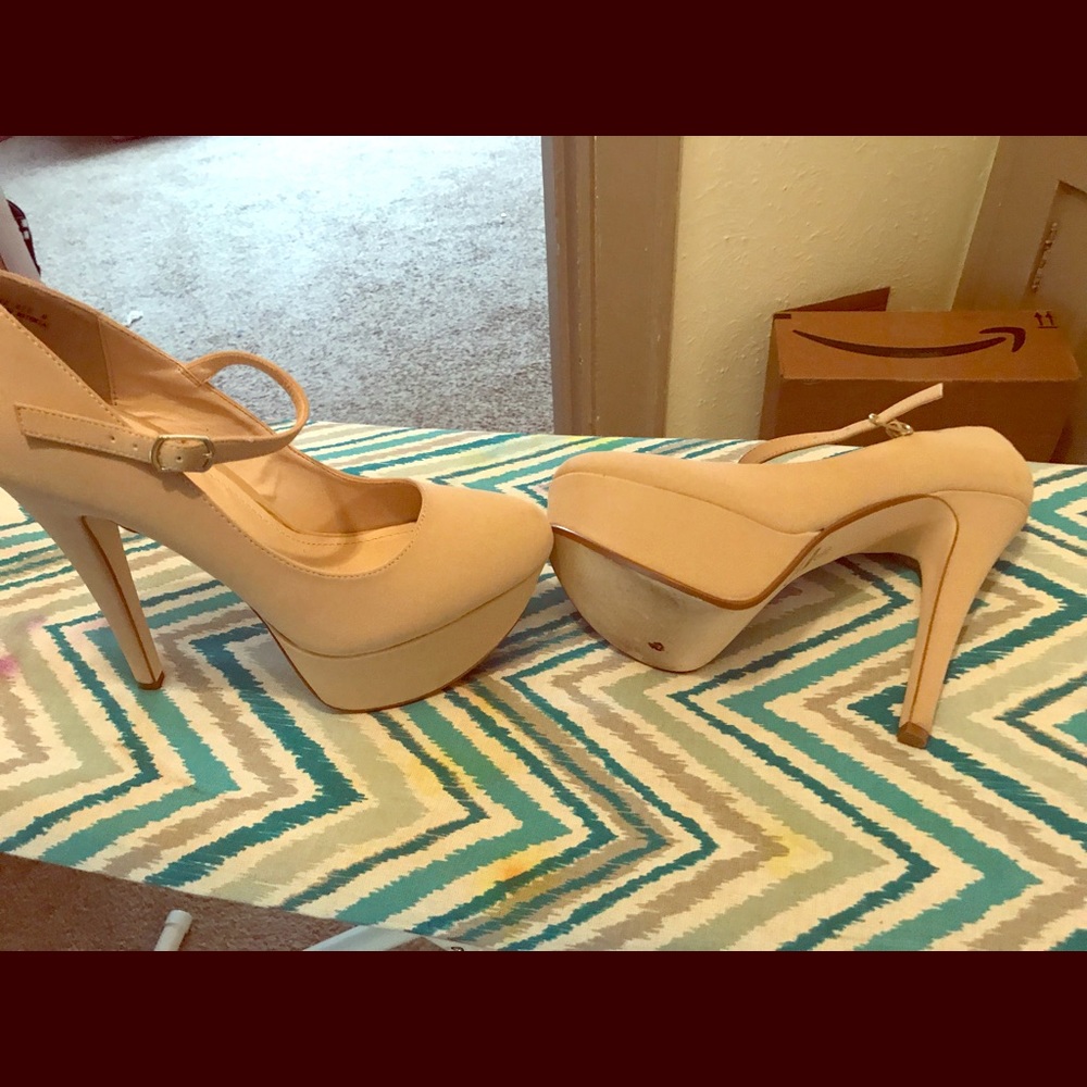 Platform cream heels